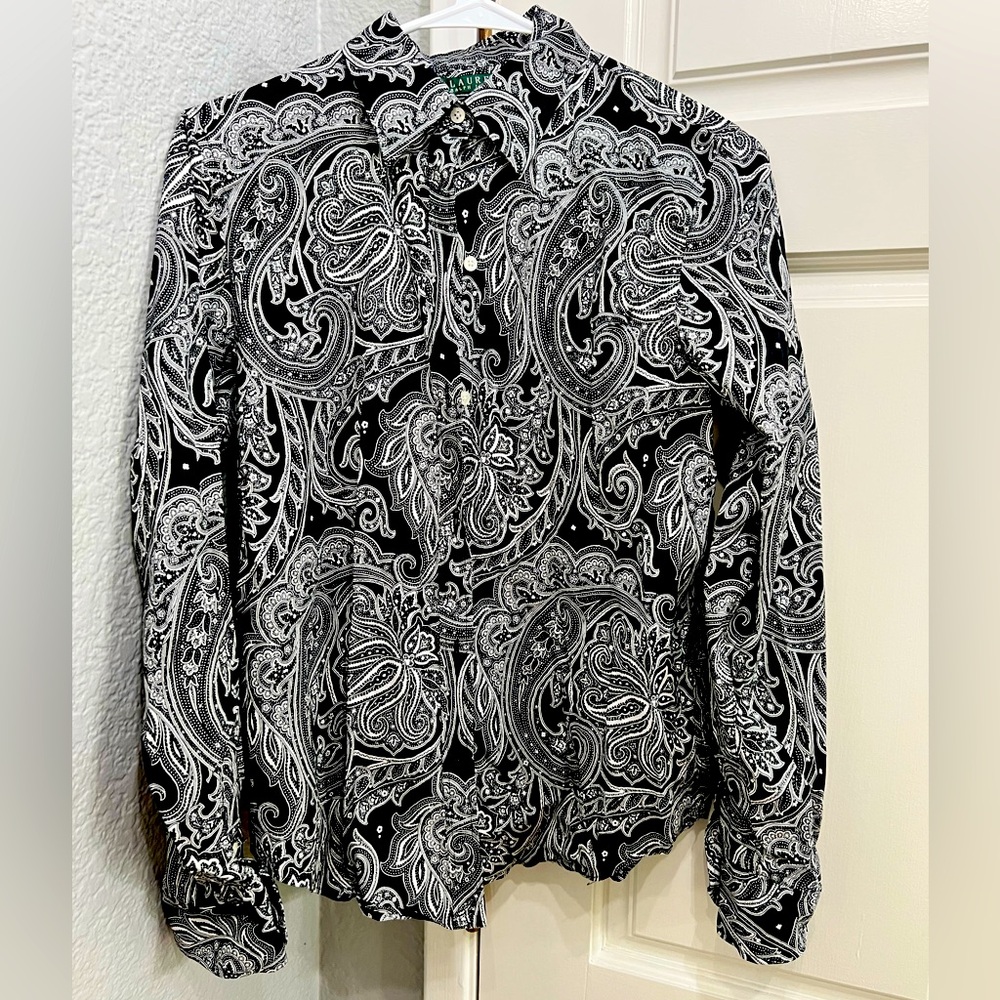 Lauren Ralph Lauren button down paisley blouse